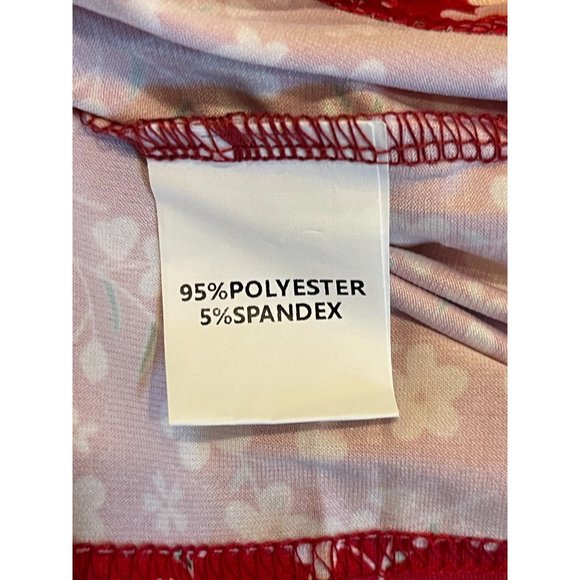 New Shows Womens Floral Mini Dress Halter Neck Back Keyhole Smocked Waist Red M - Picture 7 of 8